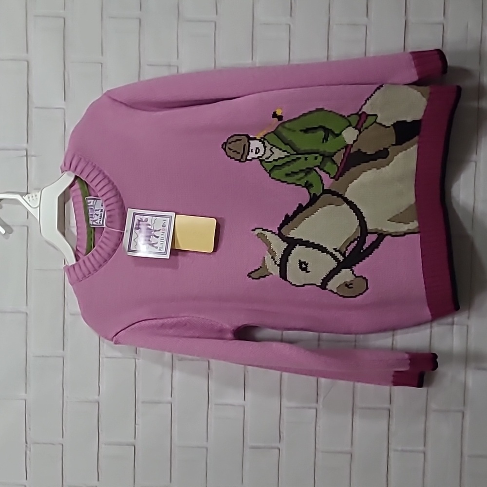 NWT Girls Globaltex horse pink sweater